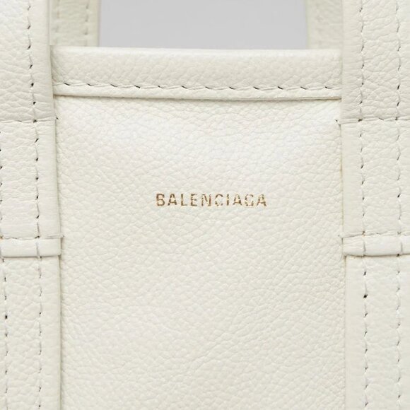 Balenciaga White Lambskin Leather Bazar Extra Extra Small Shopping Tote Bag - Picture 10 of 10
